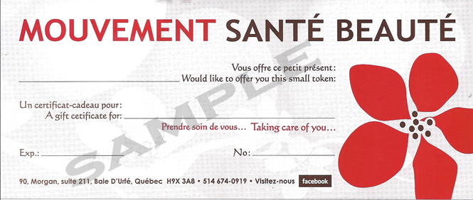 Mouvement Santé Beauté Gift Certificate